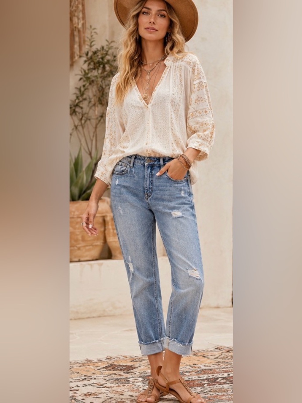 KUT from the Kloth Catherine Fab Ab Boyfriend Jeans Size 4 Distressed Cuffed